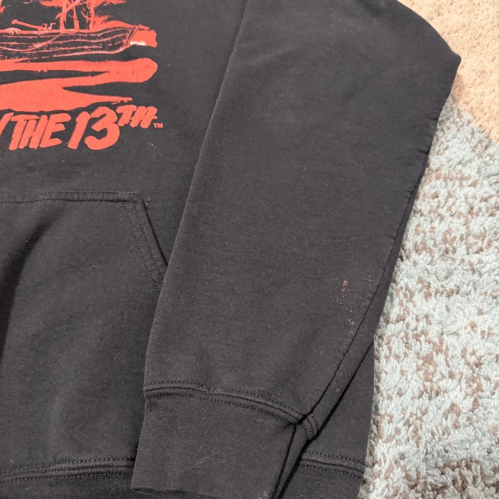 Friday the 13th Jason Voorhees Horror Movie List Hoodie Black Mens Medium - Picture 3 of 8